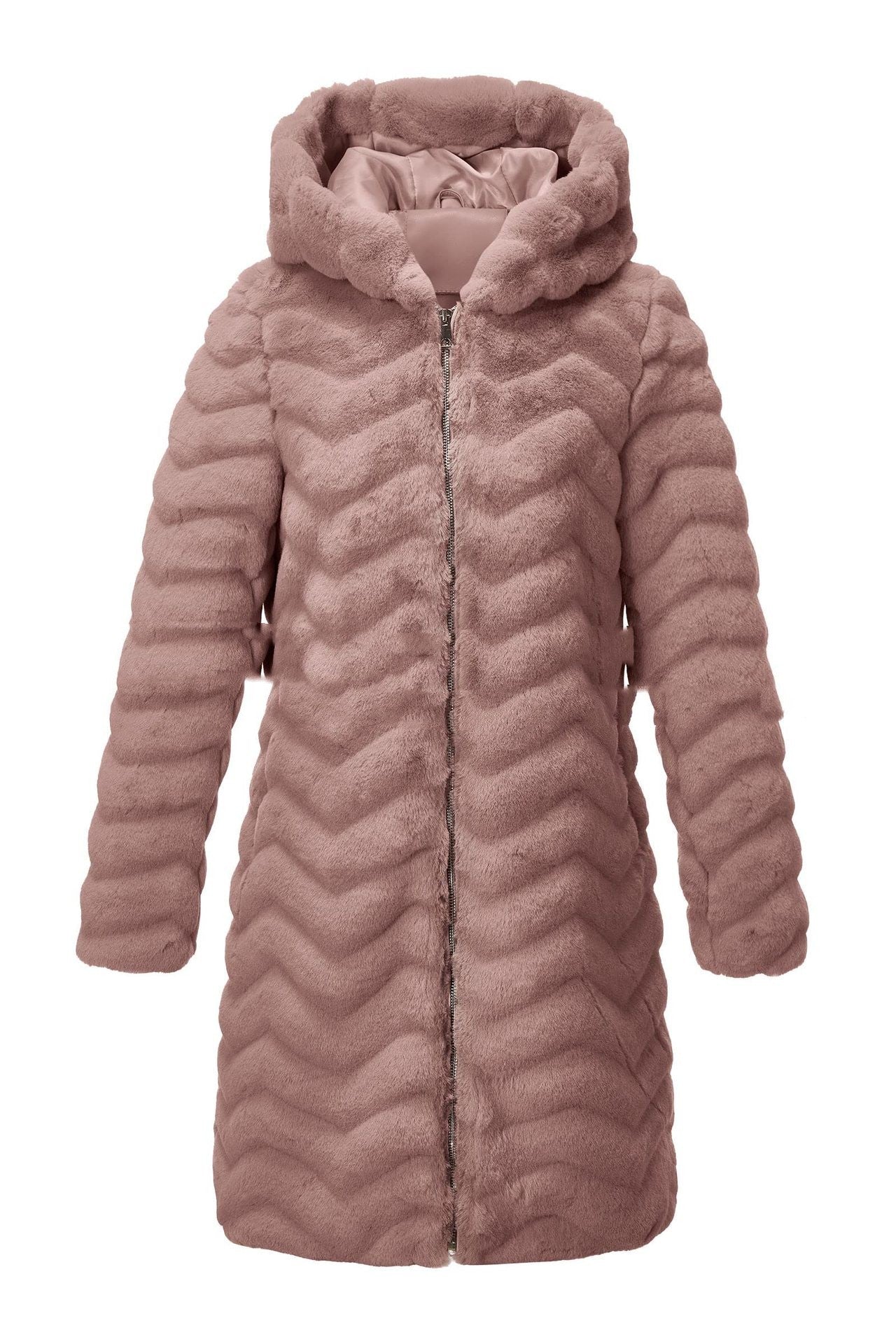 Artificial Mink Hair Hooded Jacket Women