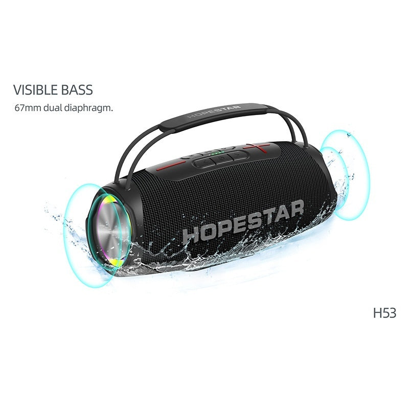 H53 Wireless Bluetooth Speaker Waterproof Portable Outdoor Portable Rugby High-power Double MP3 Player