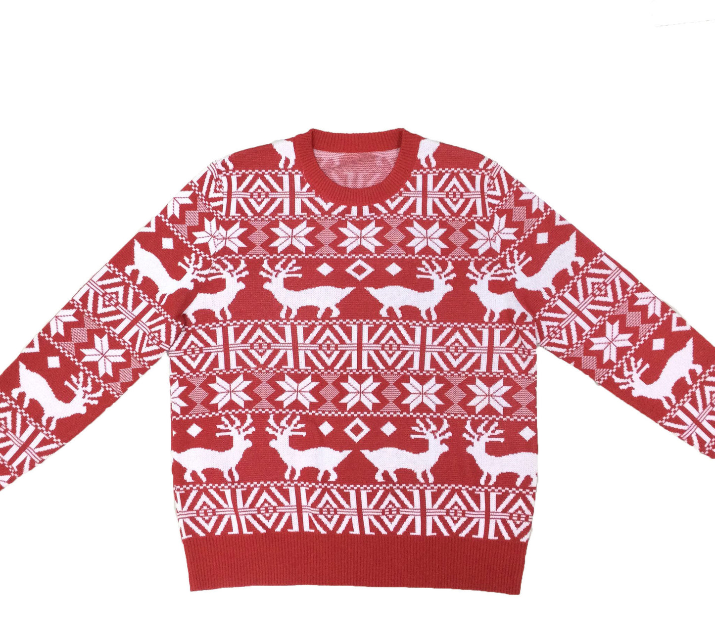 Christmas Fawn Print Pullover Knit Bottoming Sweater