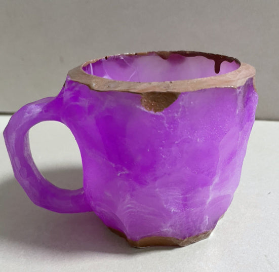 400ml Resin Mineral Crystal Coffee Mugs With Handle