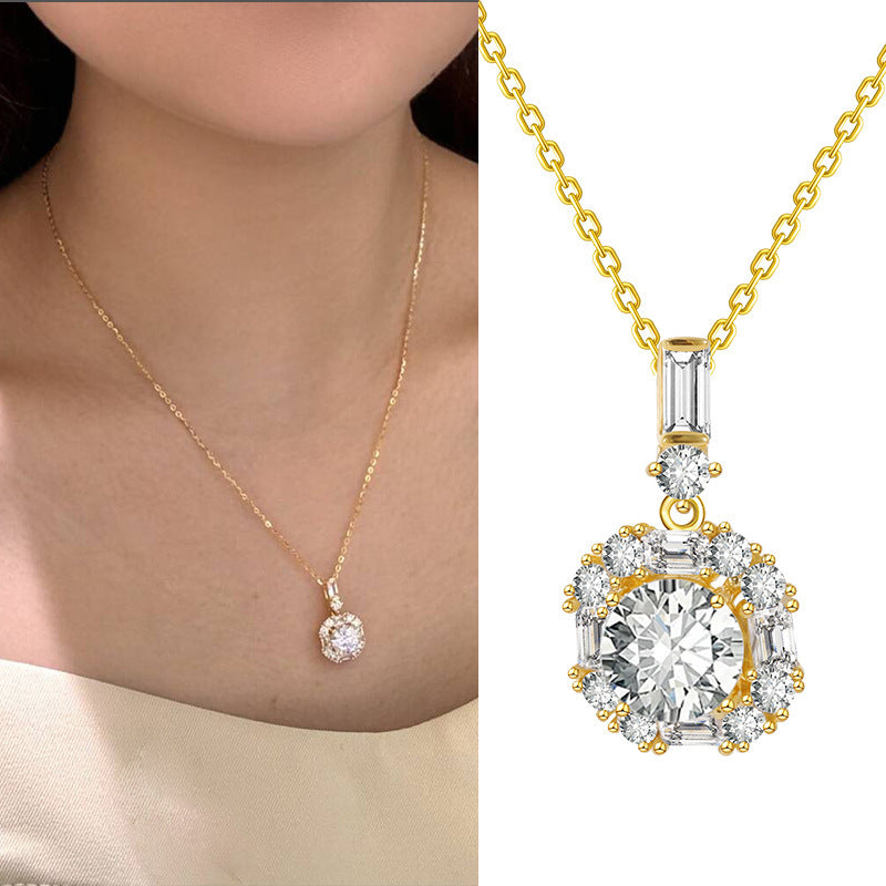 Affordable Luxury Style Geometric Round Zircon Necklace