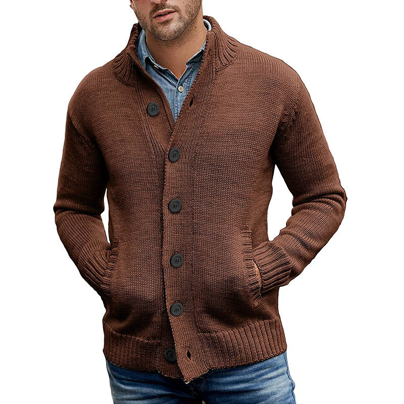 Sweater Cardigan Men's Solid Color Single-breasted Knit