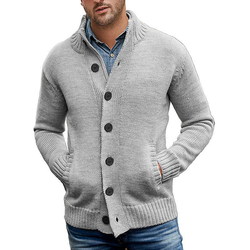 Sweater Cardigan Men's Solid Color Single-breasted Knit