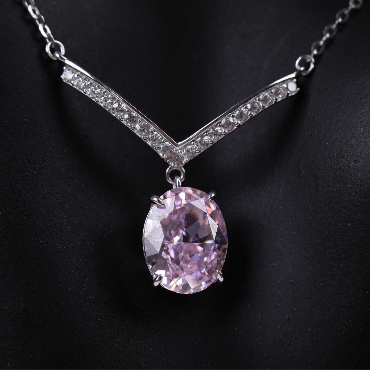 S925 Ice Flower Cut Zircon Pendant Affordable Necklace