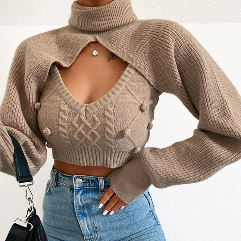 Camel Turtleneck Women’s Sweater