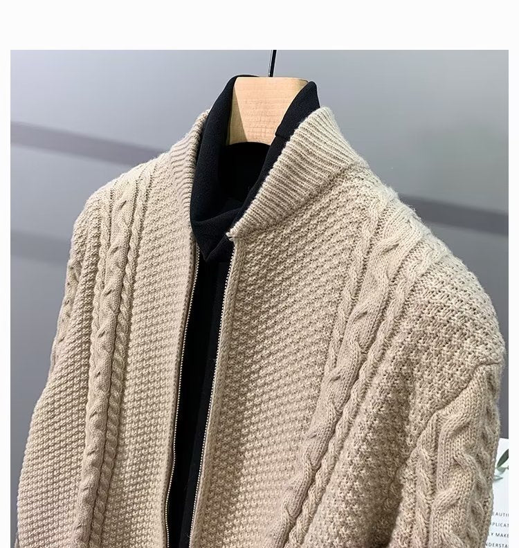 Double Zipper Design Cardigan Sweater