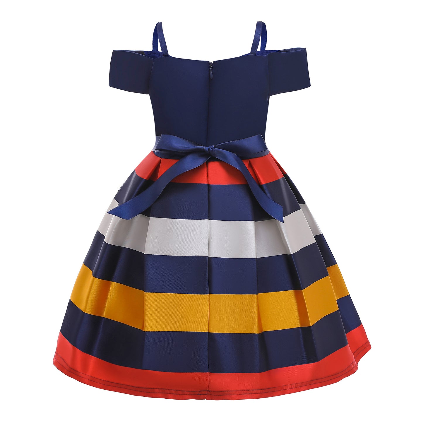 Sling Dress Children's Strapless Striped Birthday Dress