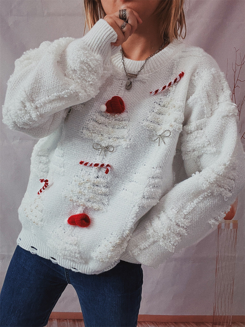 Handmade New Year Holiday Sweater Pullover