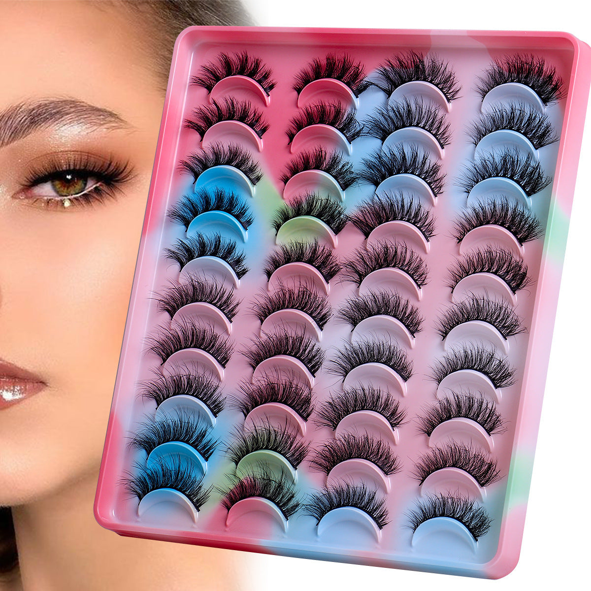 Multi-layer Three-dimensional Artificial Mink Hair Eyelashes Handmade