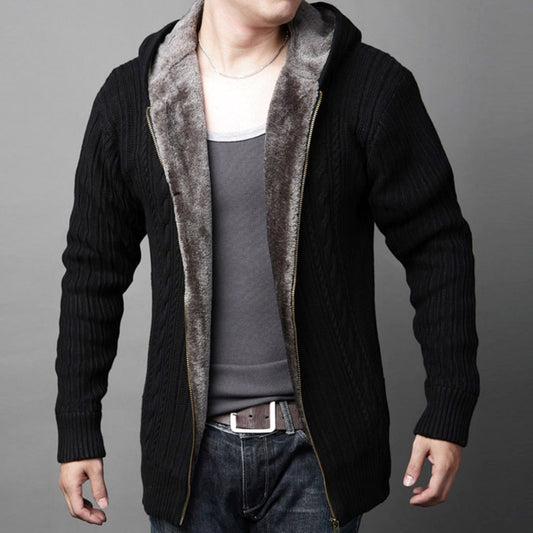 Casual Men's Knitted Cardigan With Zipper Top