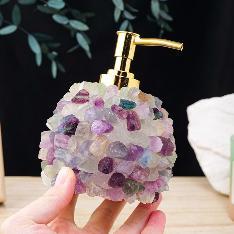 Natural Crystal Cluster Hand Sanitizer Cosmetics Storage Bottle