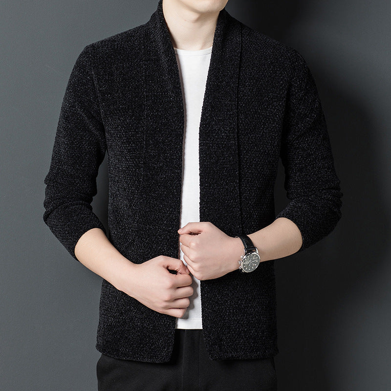 Men's Long-sleeved Lapel Casual Sweater