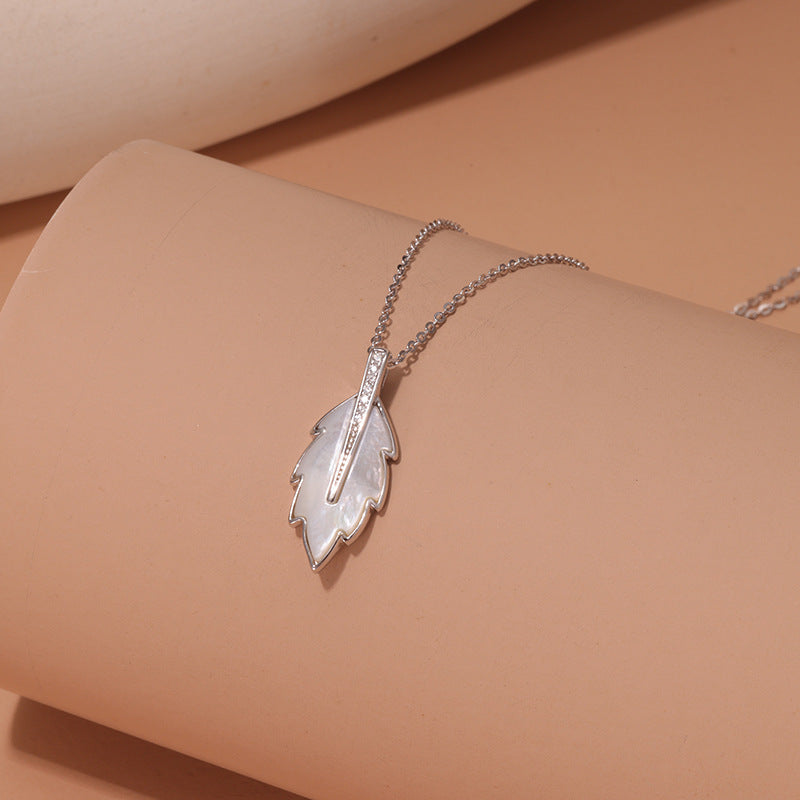 S925 Sterling Silver Epoxy Leaf Necklace