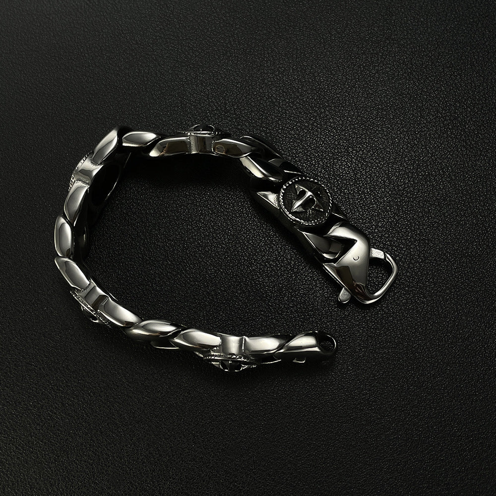 Titanium Steel Vintage Jewelry Stainless Steel Cross Shelf Bracelet