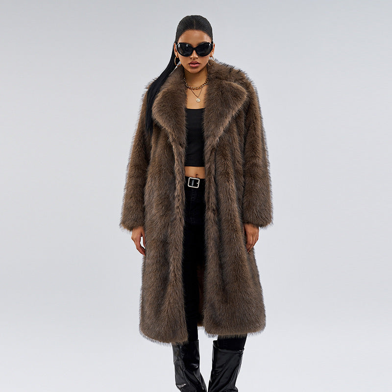 Fox Fur Extended Overcoat Coat