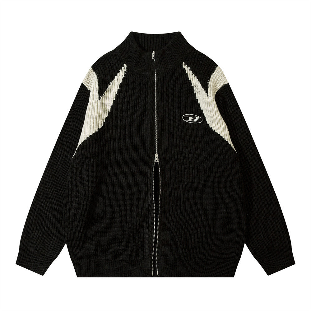 American-style Zipper Cardigan Sweater For Men