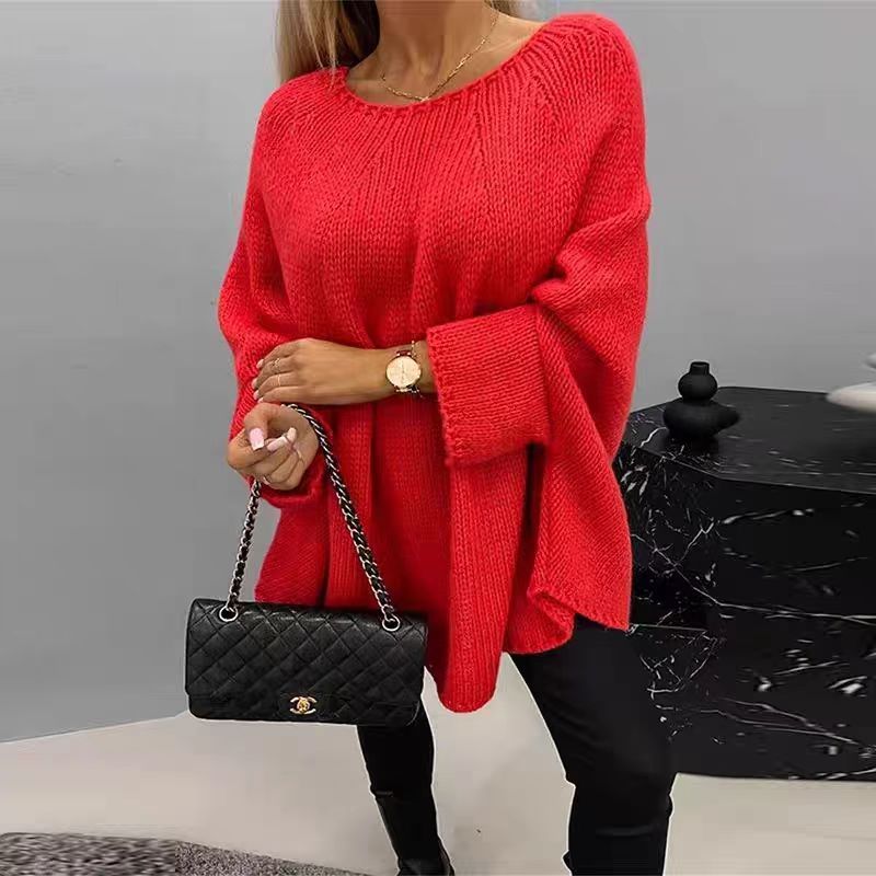 Oversized Knitted Shawl Sweater Tops For Women