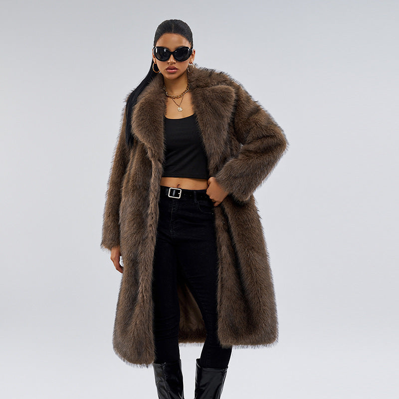 Fox Fur Extended Overcoat Coat