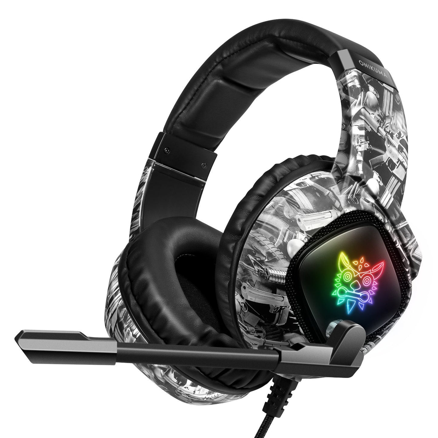 Camouflage Color Head-mounted RGB Computer Wired Bass Gaming Headset For E-sports