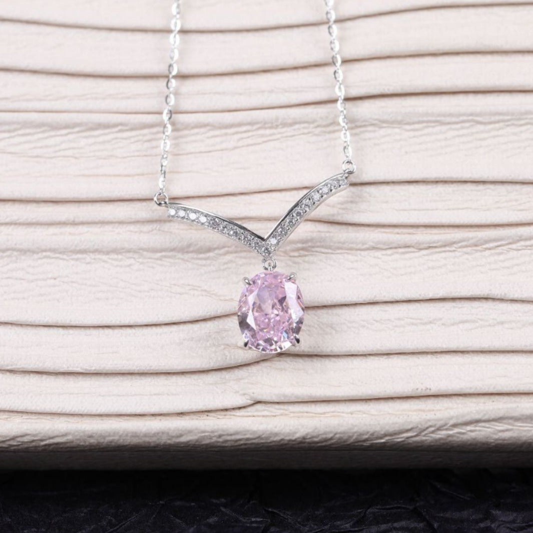 S925 Ice Flower Cut Zircon Pendant Affordable Necklace