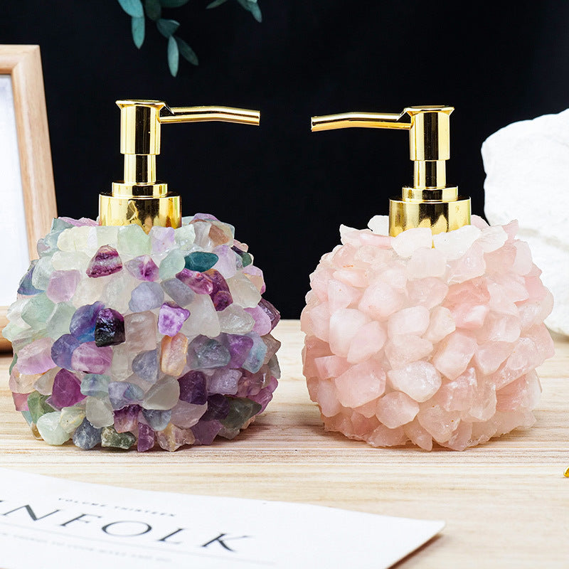 Natural Crystal Cluster Hand Sanitizer Cosmetics Storage Bottle