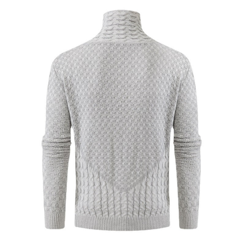 Men's Long Sleeve Half Turtleneck Knitted Sweater