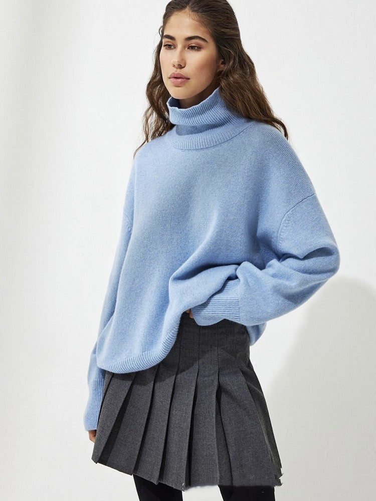 High Collar Loose Knitted Sweater