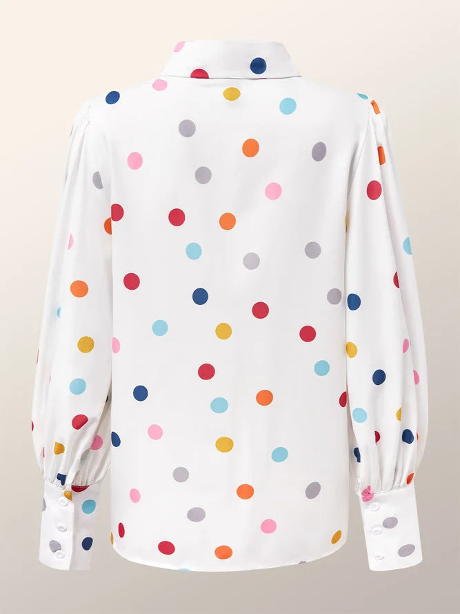 Women's Summer Printed Lantern Sleeve Shirt