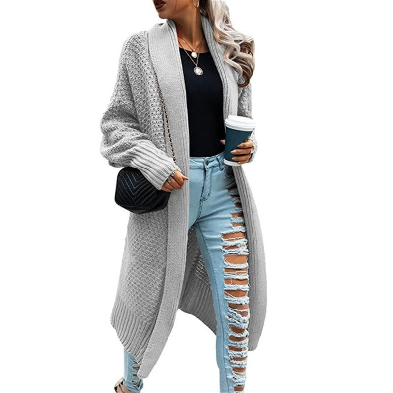 New Fashion Long Cardigan Bat Sleeve Sweater Coat Women