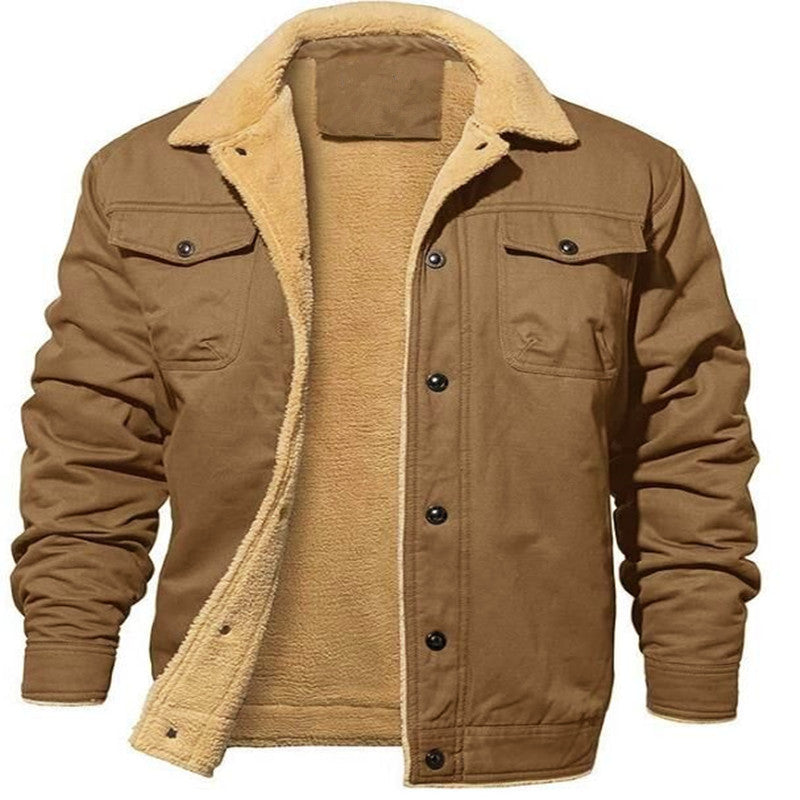 Fleece-lined Mid-length Men's Jacket