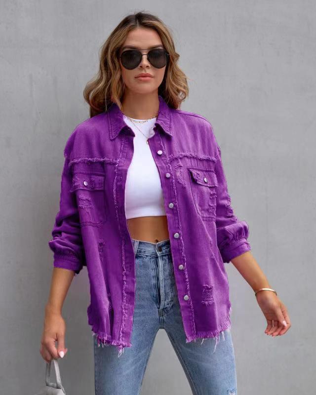 Ripped Shirt Women's Long Sleeve Jacket