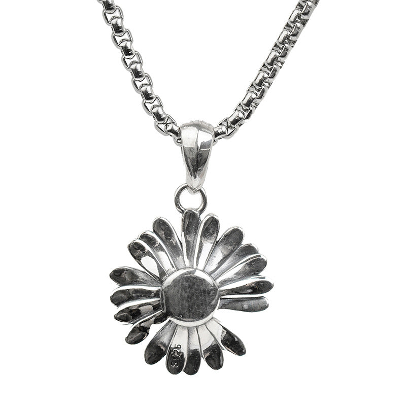 All-match Pendant Sterling Silver Chrysanthemum Necklace