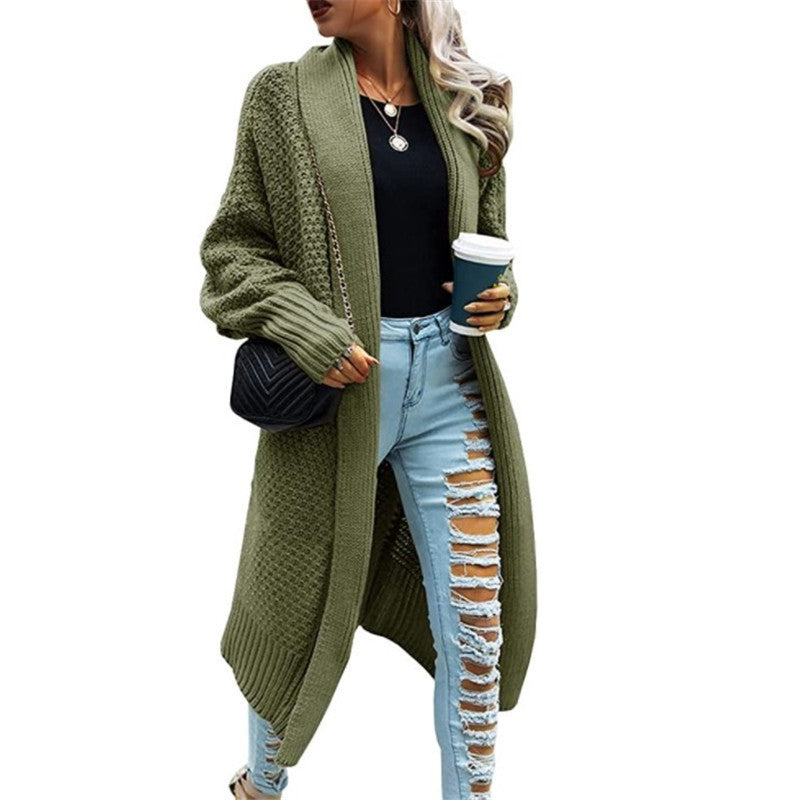 New Fashion Long Cardigan Bat Sleeve Sweater Coat Women