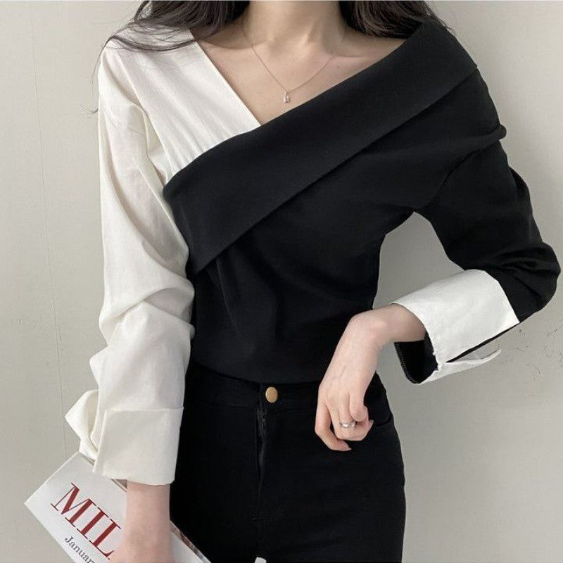 Design Bottoming Shirt Off-the-shoulder Top For Women