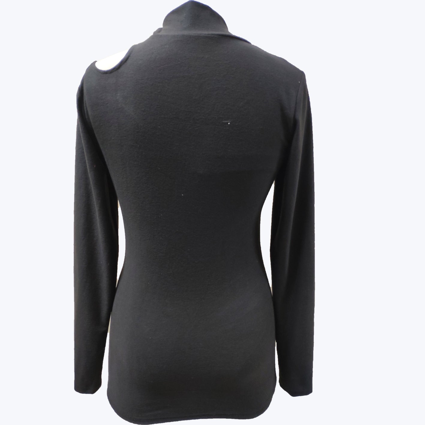 Hollow Heart-shaped Black Long Sleeve Top