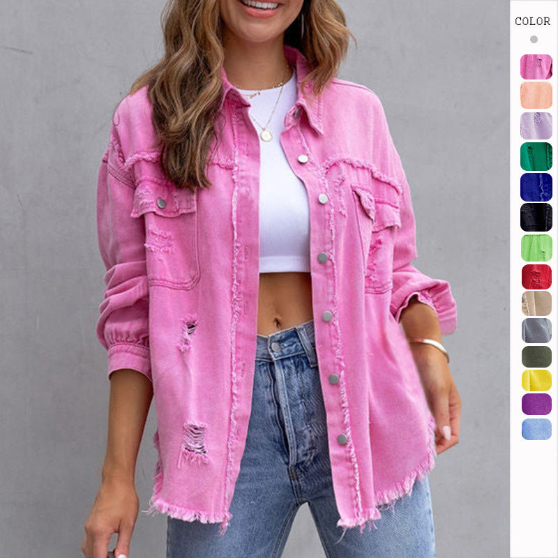 Ripped Shirt Women's Long Sleeve Jacket