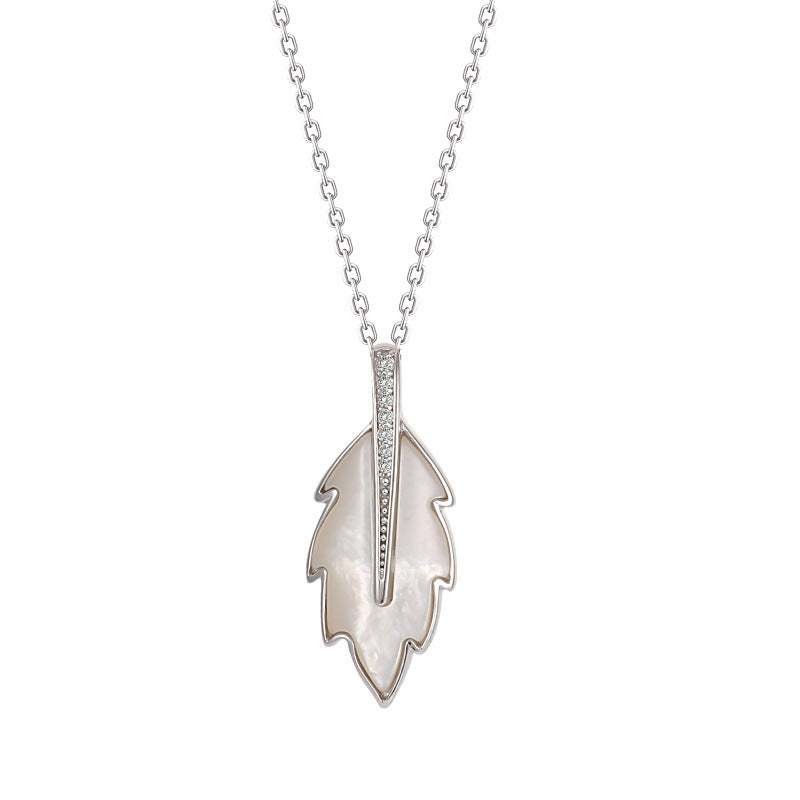 S925 Sterling Silver Epoxy Leaf Necklace