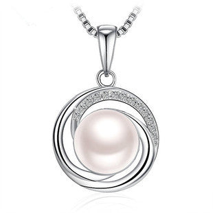 Flower Pearl Necklace Women's Natural Freshwater Rotating 925 Pure