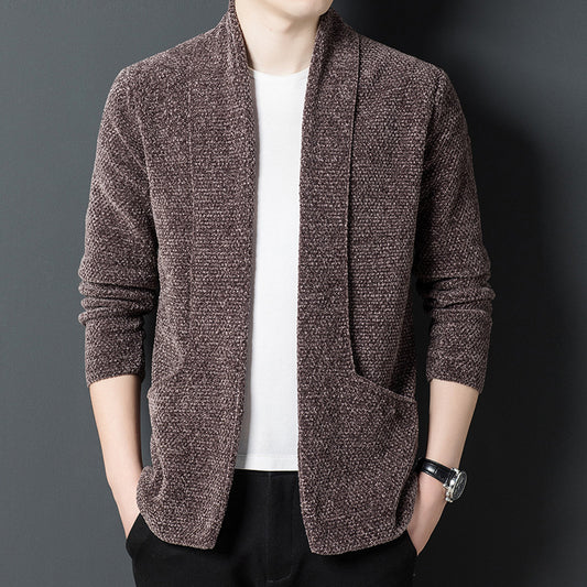 Men's Long-sleeved Lapel Casual Sweater