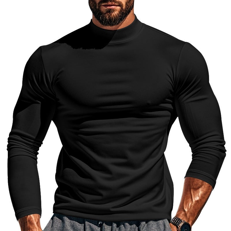 Bottoming Slim-fit Half Turtleneck Men's Top