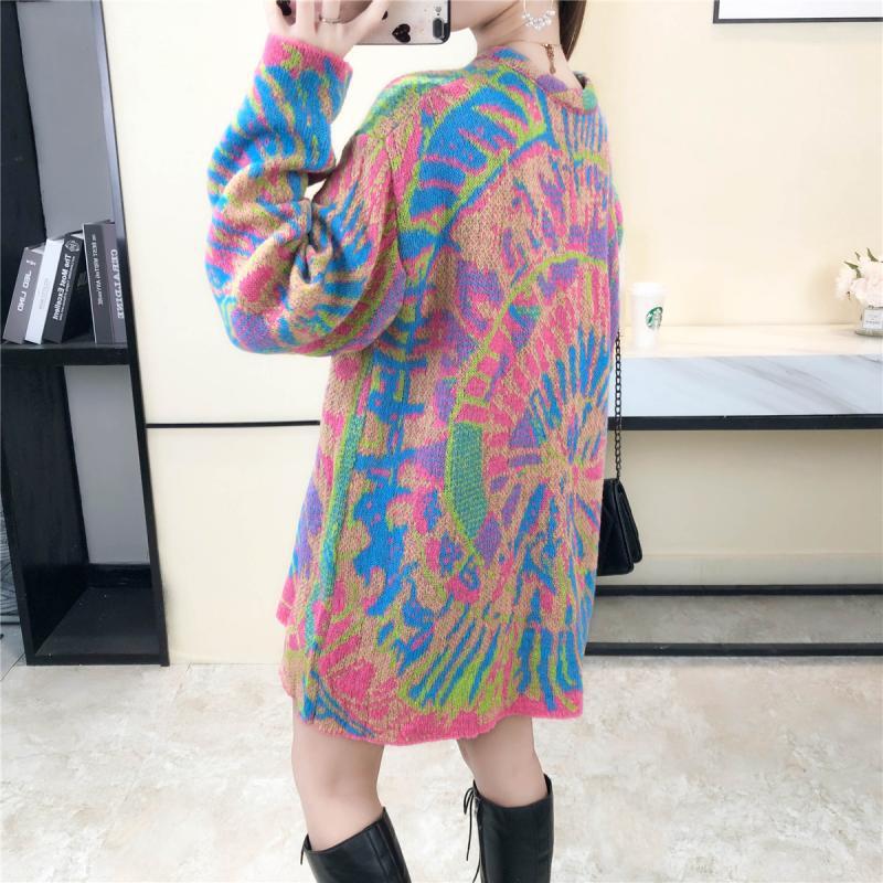 Color Tie-dye Knitted Sweater Women's Spring And Autumn