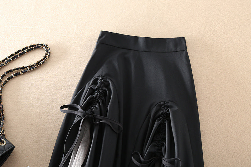 Irregular Wrinkled Mesh Skirt For Women