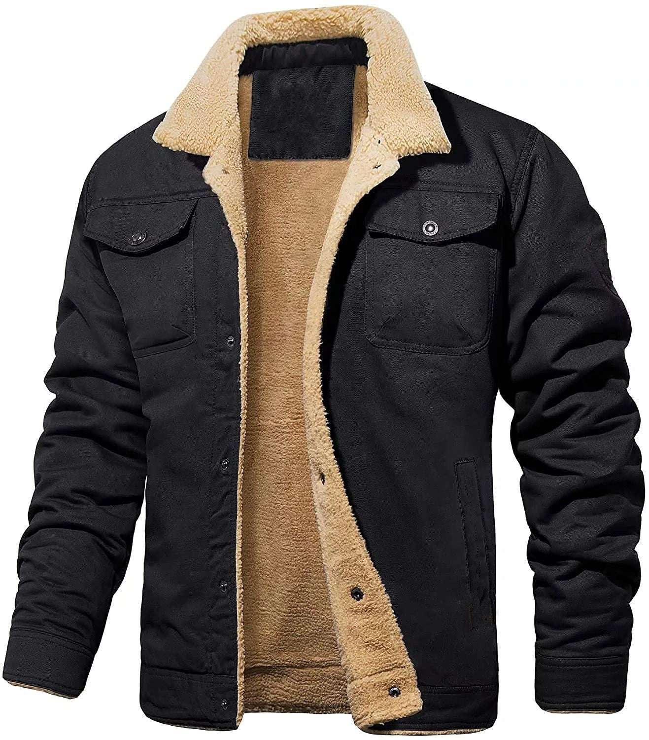 Fleece-lined Mid-length Men's Jacket