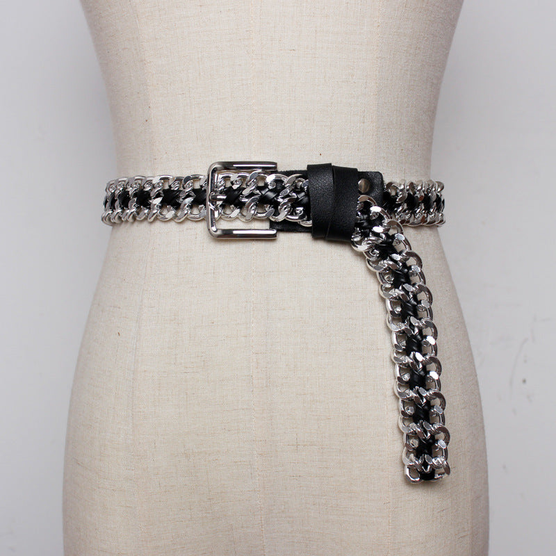 Versatile Metal Woven  Belt  For Women