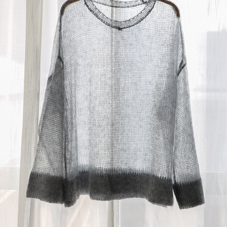 Loose Casual Solid Mohair Sweater Women