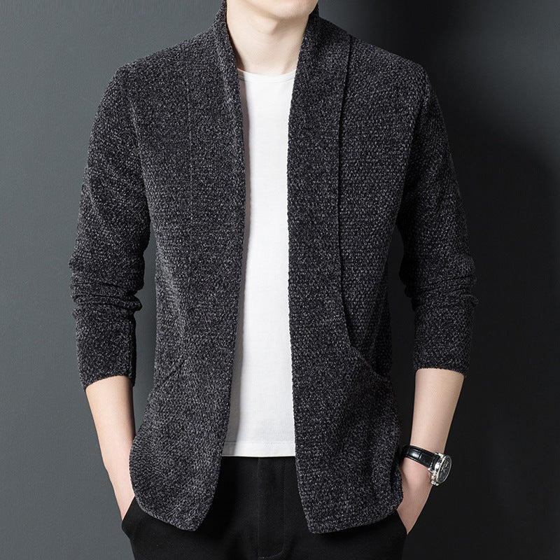 Men's Long-sleeved Lapel Casual Sweater