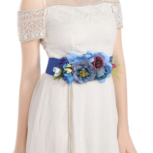 Explosion Model Simulation Flower Bridal Dress Elastic Belt