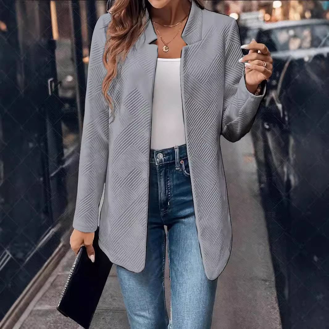 Women's Textured Cardigan Fashionable Jacket