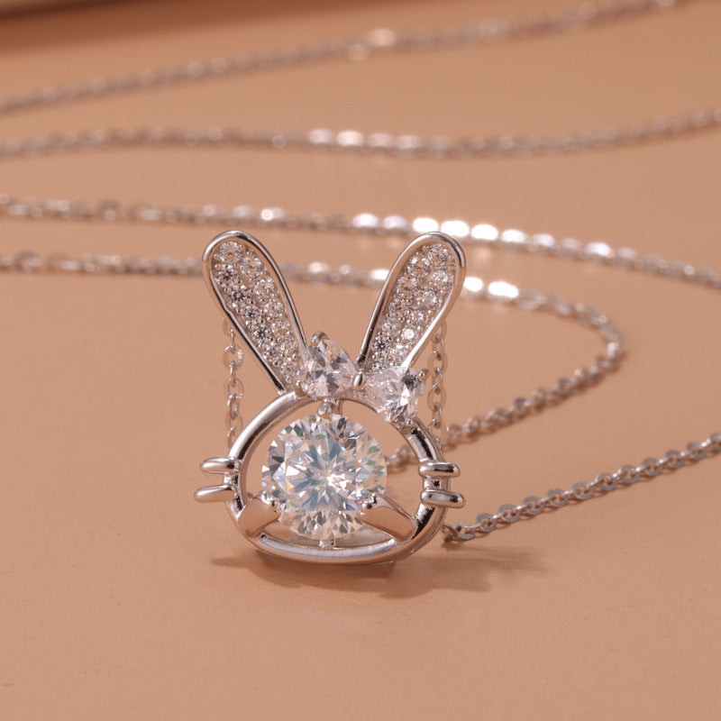 Rabbit Necklace S925 Sterling Silver Female Style