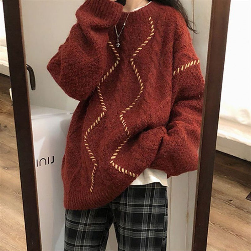 Christmas Red Sweater For Women Autumn And Winter